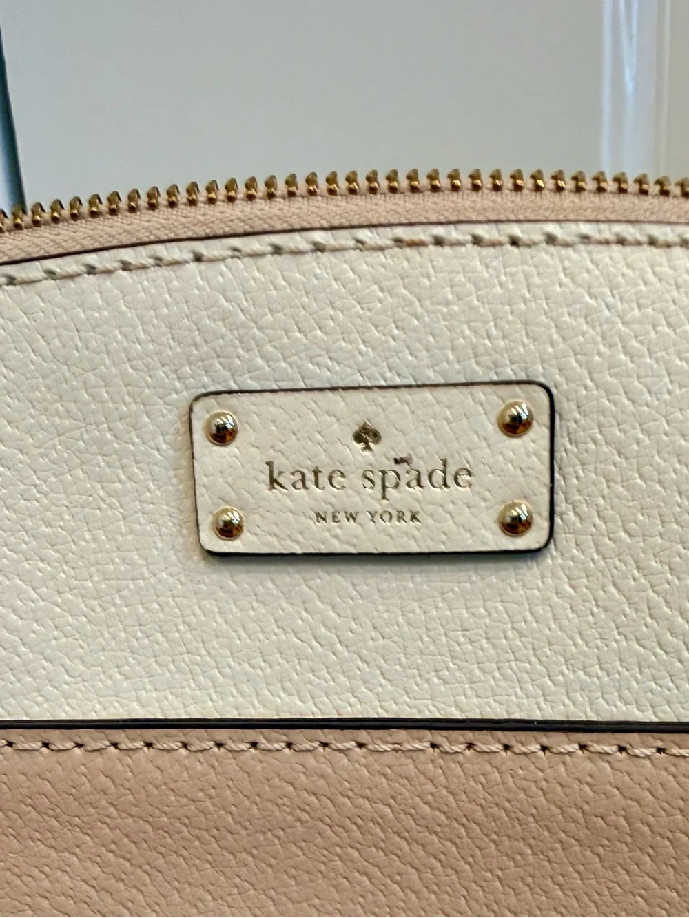 kate spade Two-Tone Cream and Blush Leather Crossbody Bag